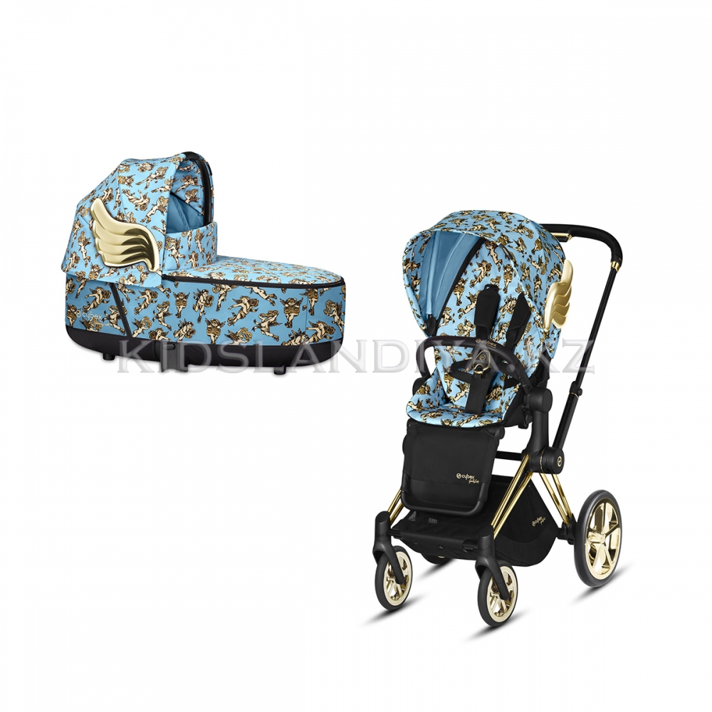 Коляска 2 в 1 Cybex Priam III  FE JS Cherubs Blue (c аксессуарами)