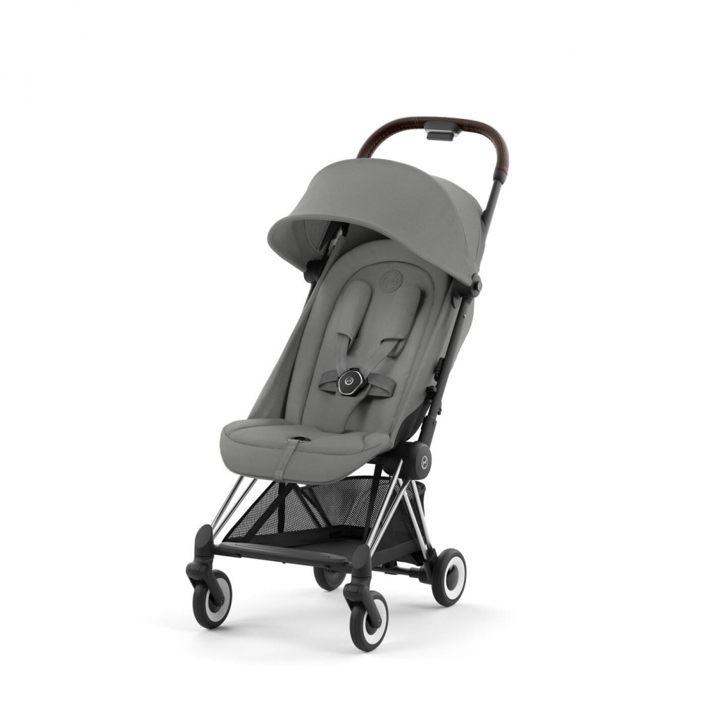 Коляска Cybex Coya Mirage Grey на раме Chrome Brown