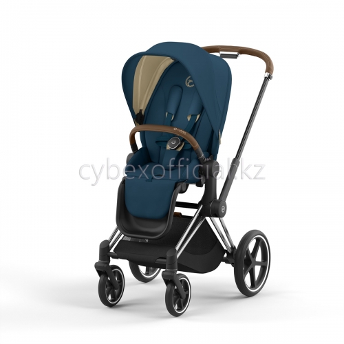 Коляска 2 в 1 Cybex Priam IV Mountain Blue на раме Chrome Brown