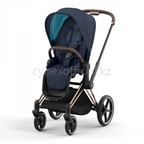 Коляска 2 в 1 Cybex Priam IV Nautical Blue на раме Rose Gold