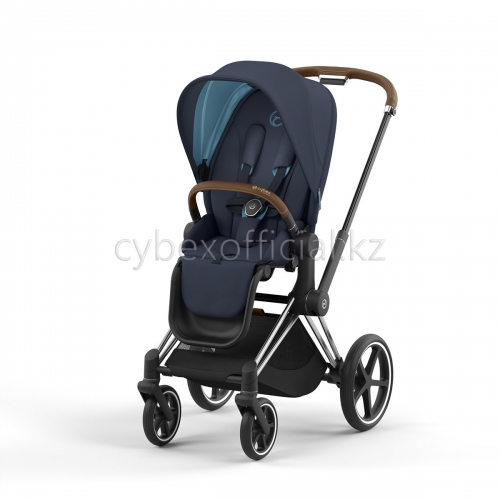 Коляска 2 в 1 Cybex Priam IV Nautical Blue на раме Chrome Brown