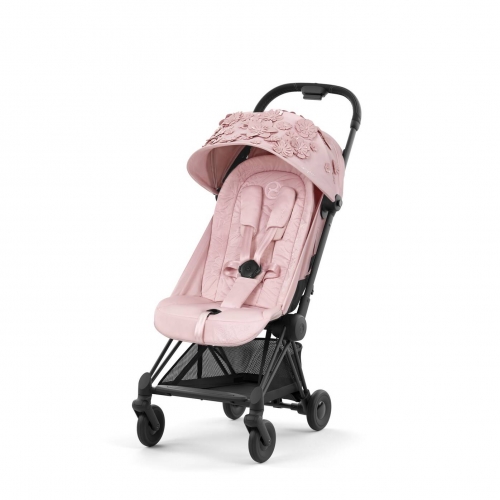 Коляска Cybex Coya Simply Flowers Pink на раме Matt Black